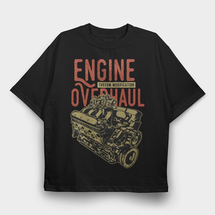 Engine Overhaul Custom, Tricou Oversize Barbati (Unisex)