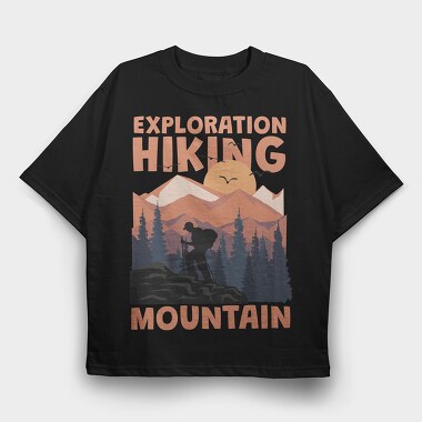 Exploration Hiking Mountain, Tricou Oversize Barbati (Unisex)