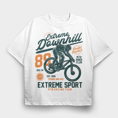 Extreme Downhill Racer, Tricou Oversize Barbati (Unisex)