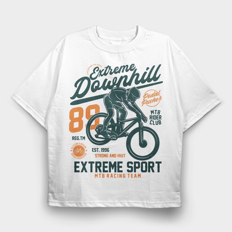Extreme Downhill Racer, Tricou Oversize Barbati (Unisex)