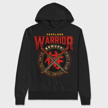 Fearless Warrior Samurai, Hanorac Oversize Barbati (Unisex)