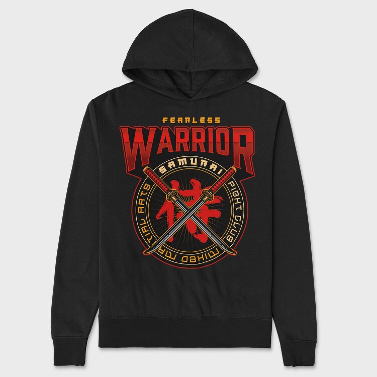 Fearless Warrior Samurai, Hanorac Oversize Barbati (Unisex)