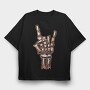 Finger Wave Hand, Tricou Oversize Barbati (Unisex)