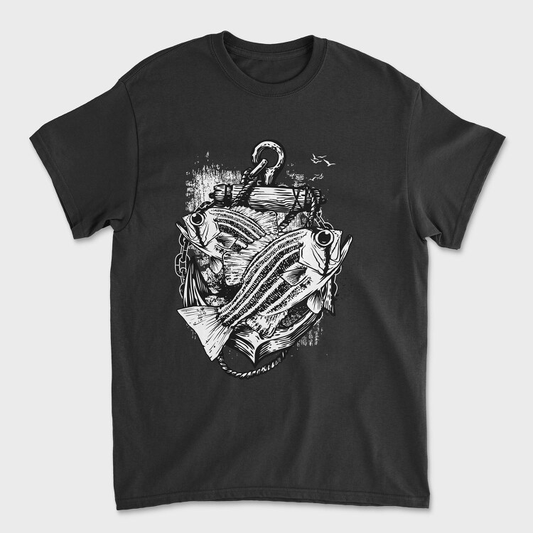 Fishing Anchor Fish, Tricou Barbati (Unisex)