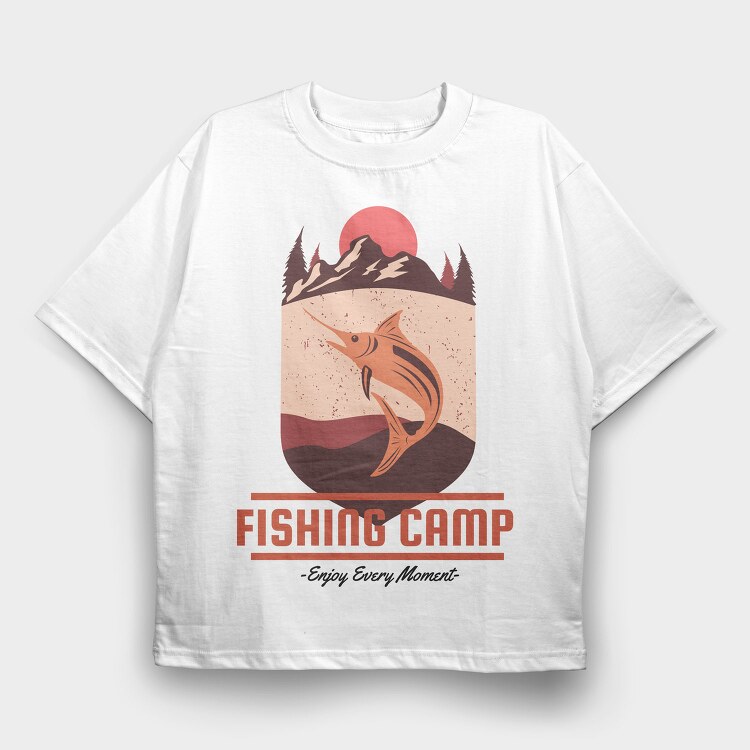 Fishing Camp Adventure, Tricou Oversize Barbati (Unisex)