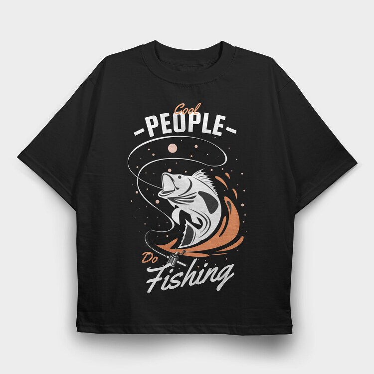 Fishing Cool, Tricou Oversize Barbati (Unisex)