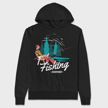 Fishing Forest Retreat, Hanorac Oversize Barbati (Unisex)