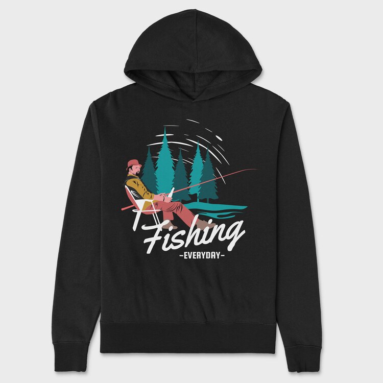 Fishing Forest Retreat, Hanorac Oversize Barbati (Unisex)