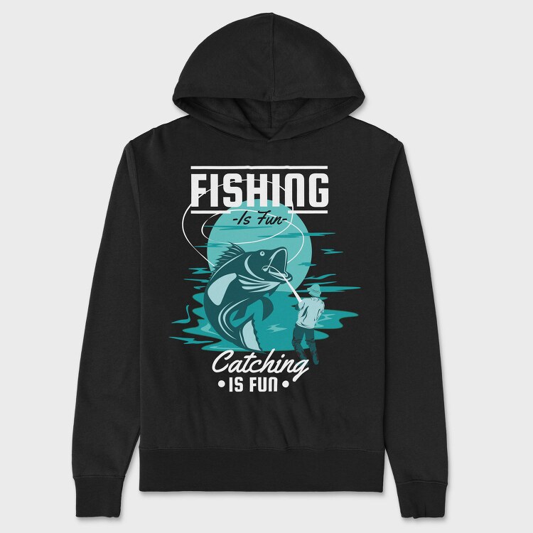Fishing Fun Fisherman, Hanorac Oversize Barbati (Unisex)