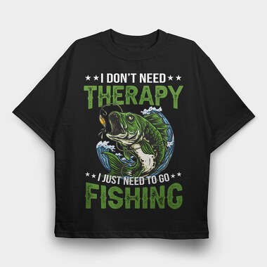 Fishing Therapy Bass, Tricou Oversize Barbati (Unisex)