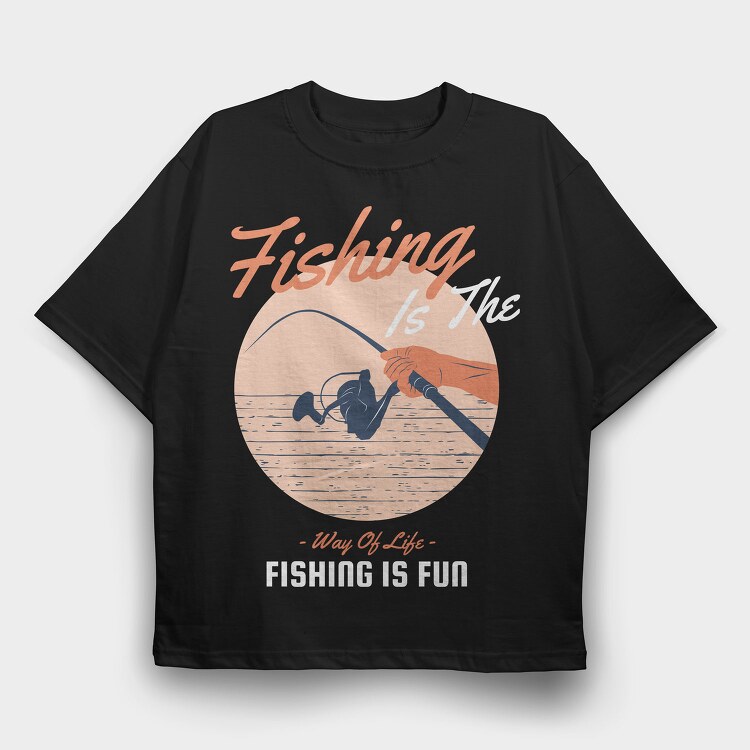 Fishing Way Of Life, Tricou Oversize Barbati (Unisex)