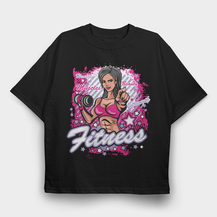 Fitness Girl Power, Tricou Oversize Barbati (Unisex)
