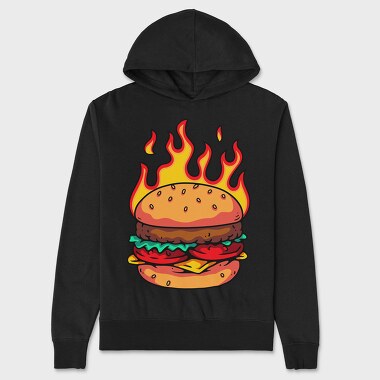 Flaming Burger Feast, Hanorac Oversize Barbati (Unisex)