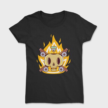 Flaming Skull Wheels, Tricou Femei