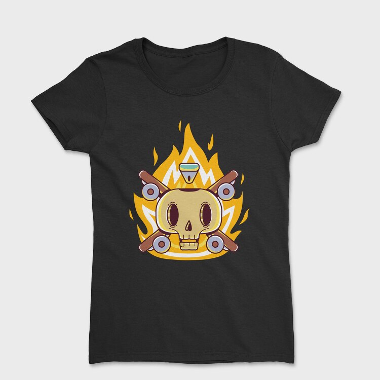 Flaming Skull Wheels, Tricou Femei
