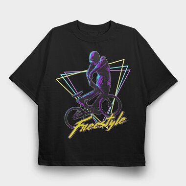 Freestyle Neon Cyclist, Tricou Oversize Barbati (Unisex)