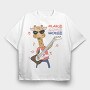 Giraffe Rockstar, Tricou Oversize Barbati (Unisex)