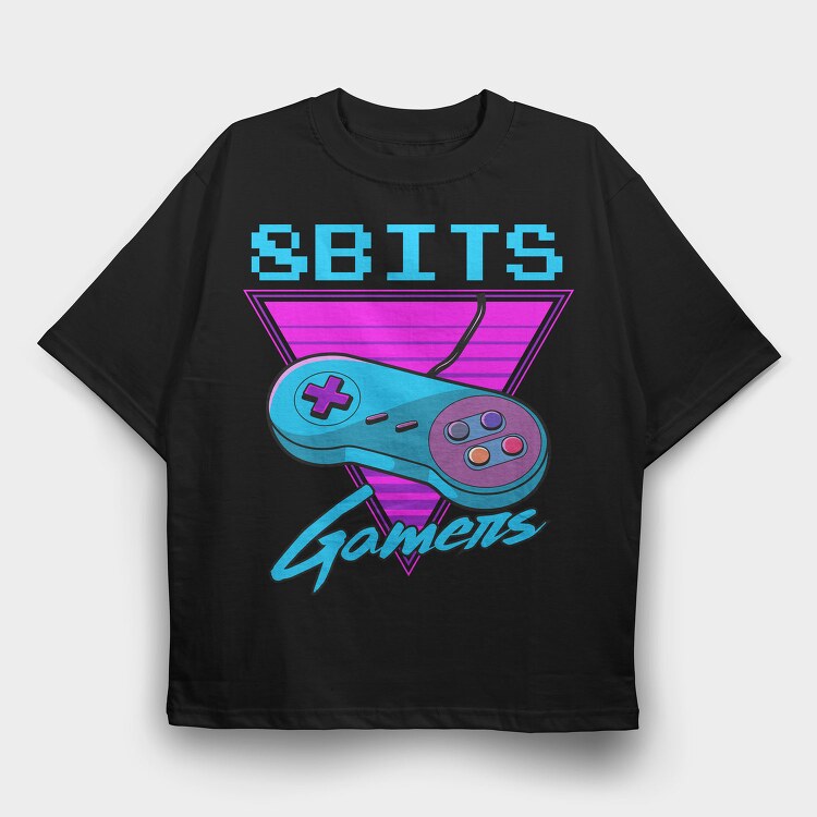 8Bits Gamers, Tricou Oversize Barbati (Unisex)