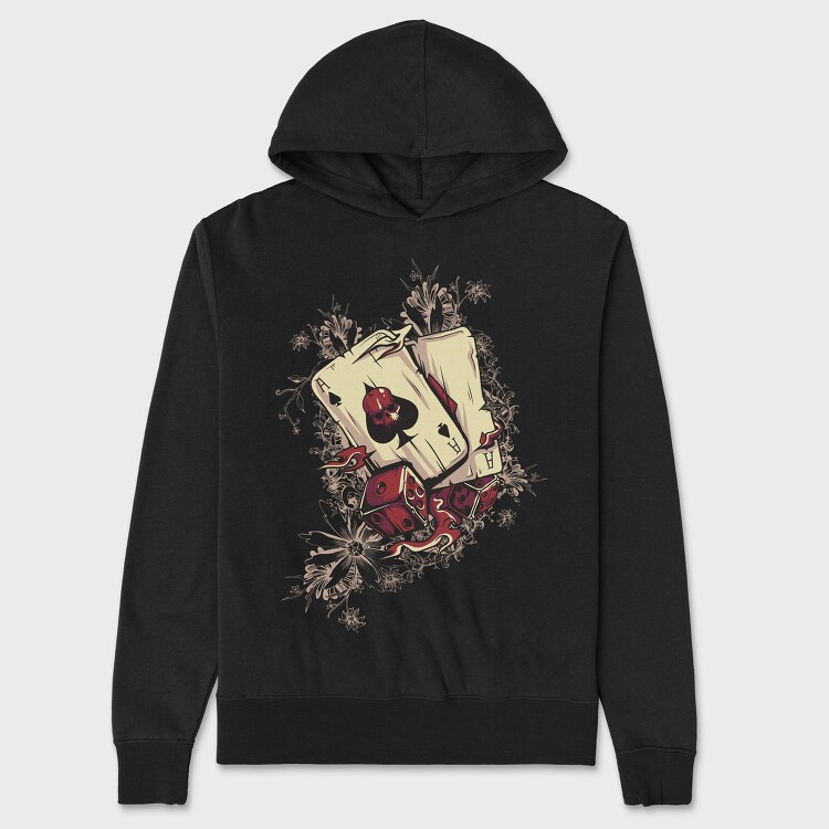 Ace Of Spades Skull, Hanorac Oversize Barbati (Unisex)