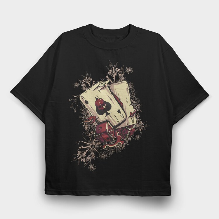 Ace Of Spades Skull, Tricou Oversize Barbati (Unisex)