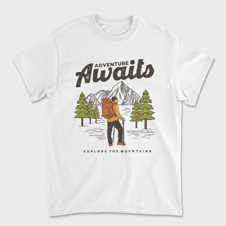 Adventure Awaits Hike, Tricou Barbati (Unisex)