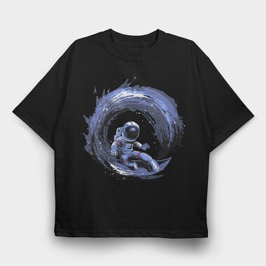 Astronaut Wave Surf, Tricou Oversize Barbati (Unisex)