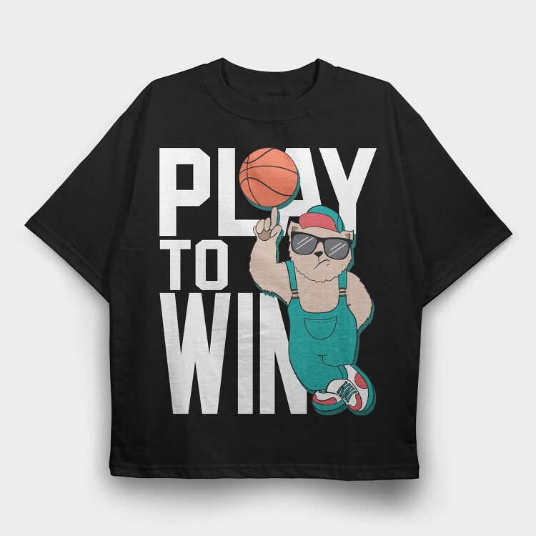 Basketball Bear Cool, Tricou Oversize Barbati (Unisex)