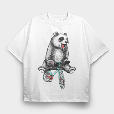 Bear Bike Ride, Tricou Oversize Barbati (Unisex)