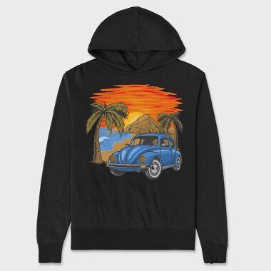 Beetle Beach Sunset, Hanorac Oversize Barbati (Unisex)
