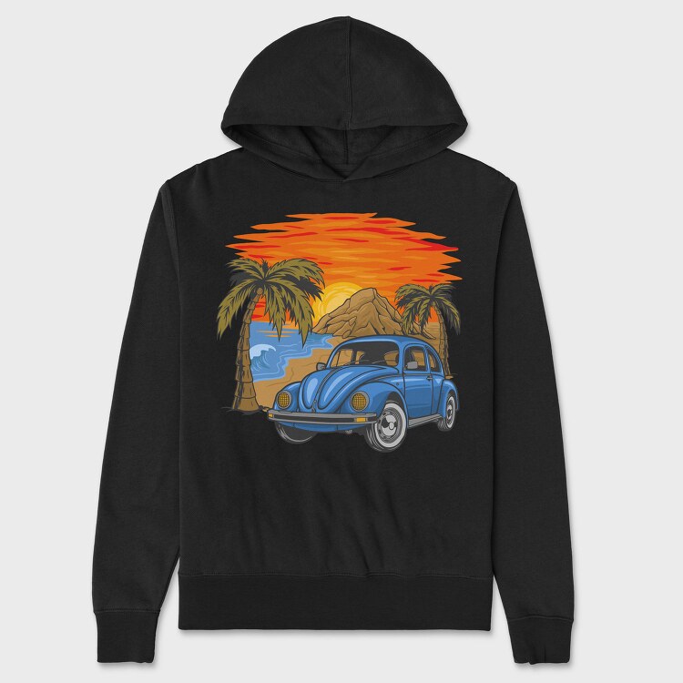 Beetle Beach Sunset, Hanorac Oversize Barbati (Unisex)