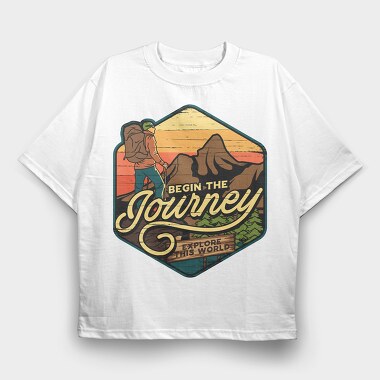 Begin The Journey Explore World, Tricou Oversize Barbati (Unisex)