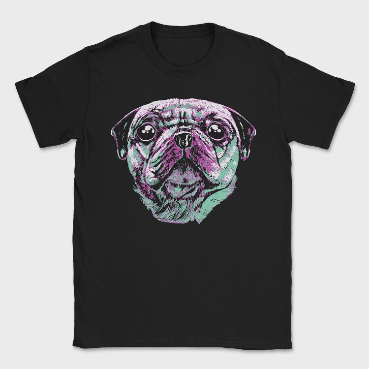 Three Color Pug, Tricou Barbati (Unisex)
