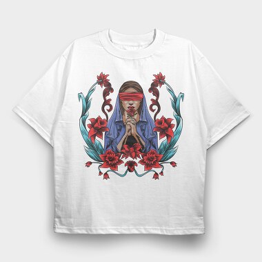 Blindfolded Beauty, Tricou Oversize Barbati (Unisex)
