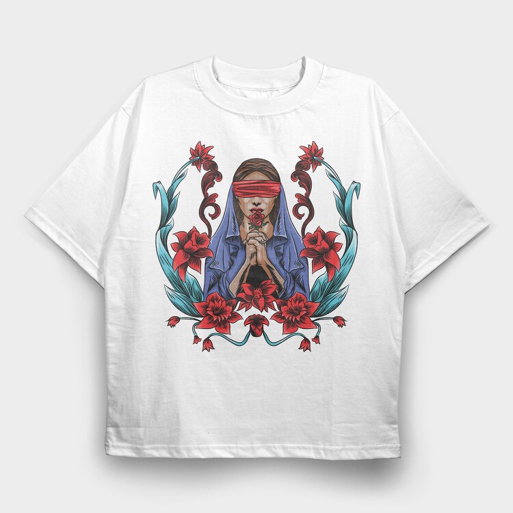 Blindfolded Beauty, Tricou Oversize Barbati (Unisex)