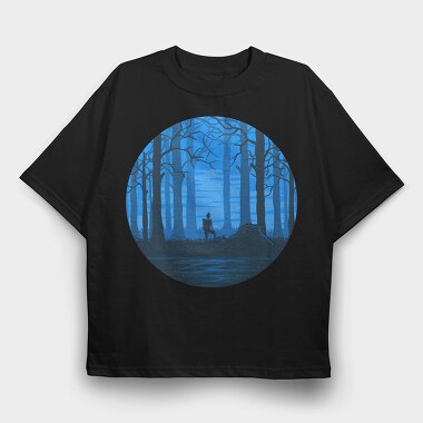 Blue Forest Wanderer, Tricou Oversize Barbati (Unisex)