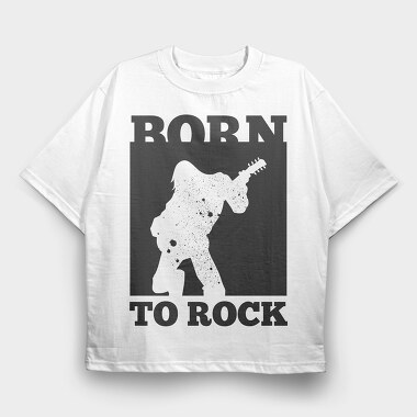 Born To Rock Guitar, Tricou Oversize Barbati (Unisex)