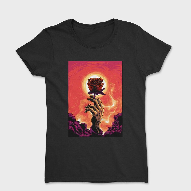 Burning Rose Hand, Tricou Femei