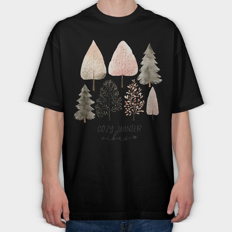 Cozy Winter Nestle, Tricou Oversize Barbati (Unisex)
