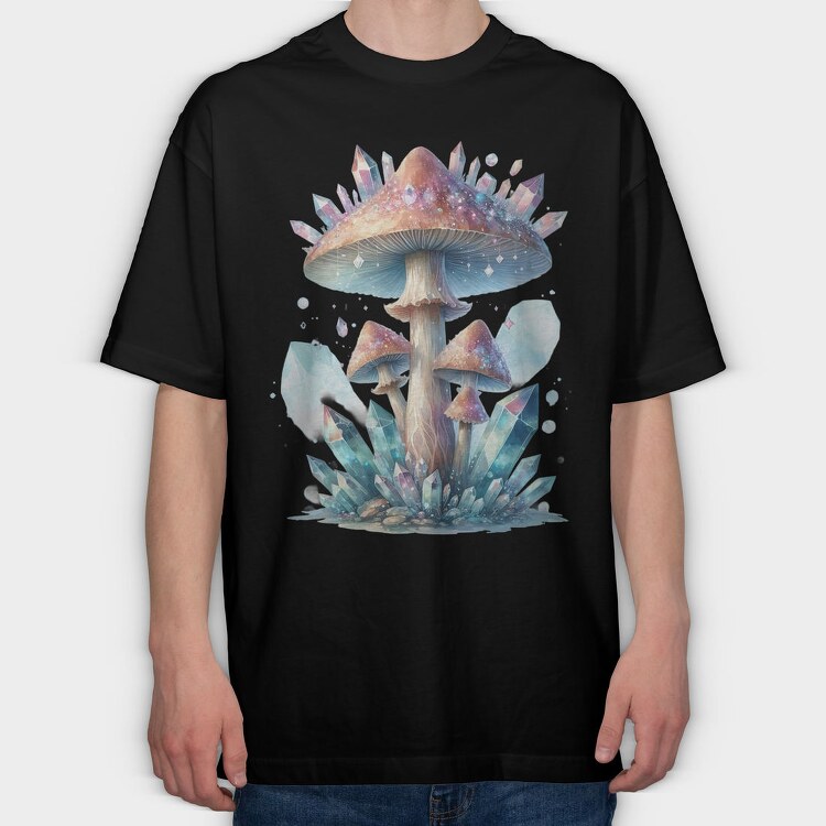 Crystal Mushroom Glow, Tricou Oversize Barbati (Unisex)