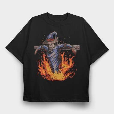 Burning Scarecrow, Tricou Oversize Barbati (Unisex)