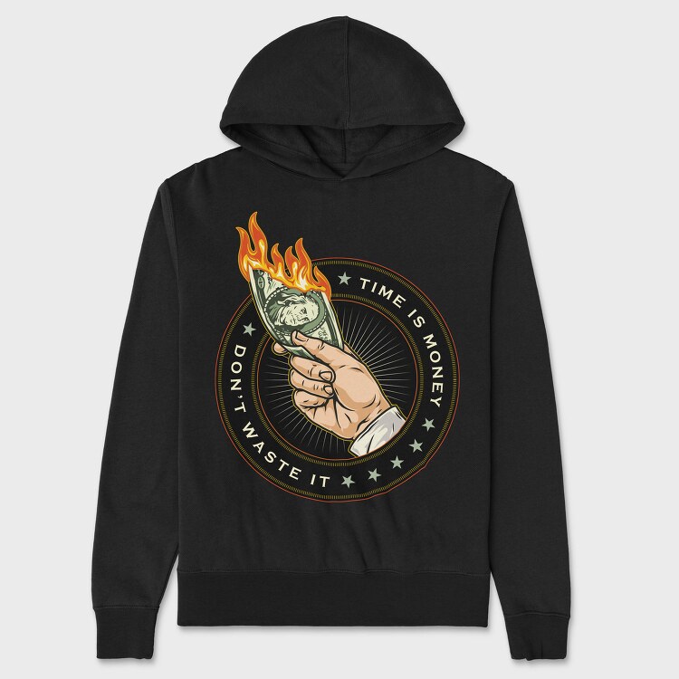 Burning Time Is Money, Hanorac Oversize Barbati (Unisex)
