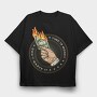 Burning Time Is Money, Tricou Oversize Barbati (Unisex)