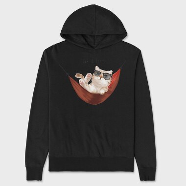 Cat Chill Vibes, Hanorac Oversize Barbati (Unisex)
