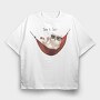 Cat Chill Vibes, Tricou Oversize Barbati (Unisex)