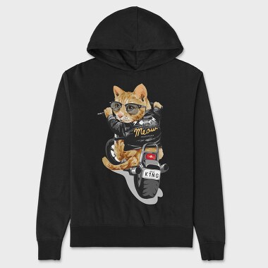 Cat King Meow, Hanorac Oversize Barbati (Unisex)
