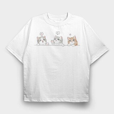 Cat Talk Chat, Tricou Oversize Barbati (Unisex)