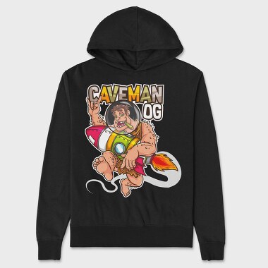 Caveman Rocket Ship, Hanorac Oversize Barbati (Unisex)