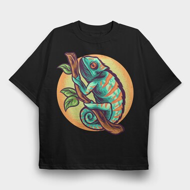 Chameleon Twist, Tricou Oversize Barbati (Unisex)