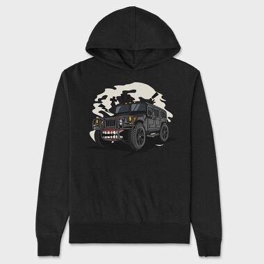 Angry Hummer Teeth, Hanorac Oversize Barbati (Unisex)