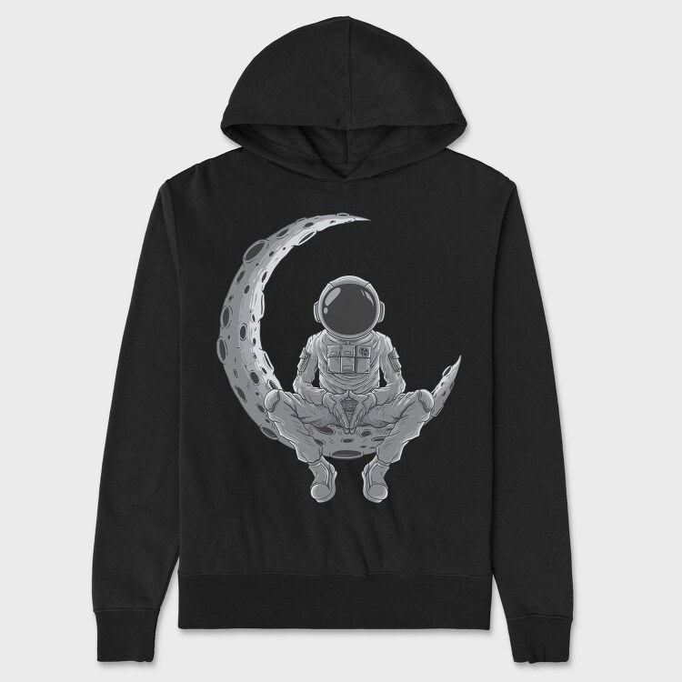 Astronaut Moon Meditation, Hanorac Oversize Barbati (Unisex)